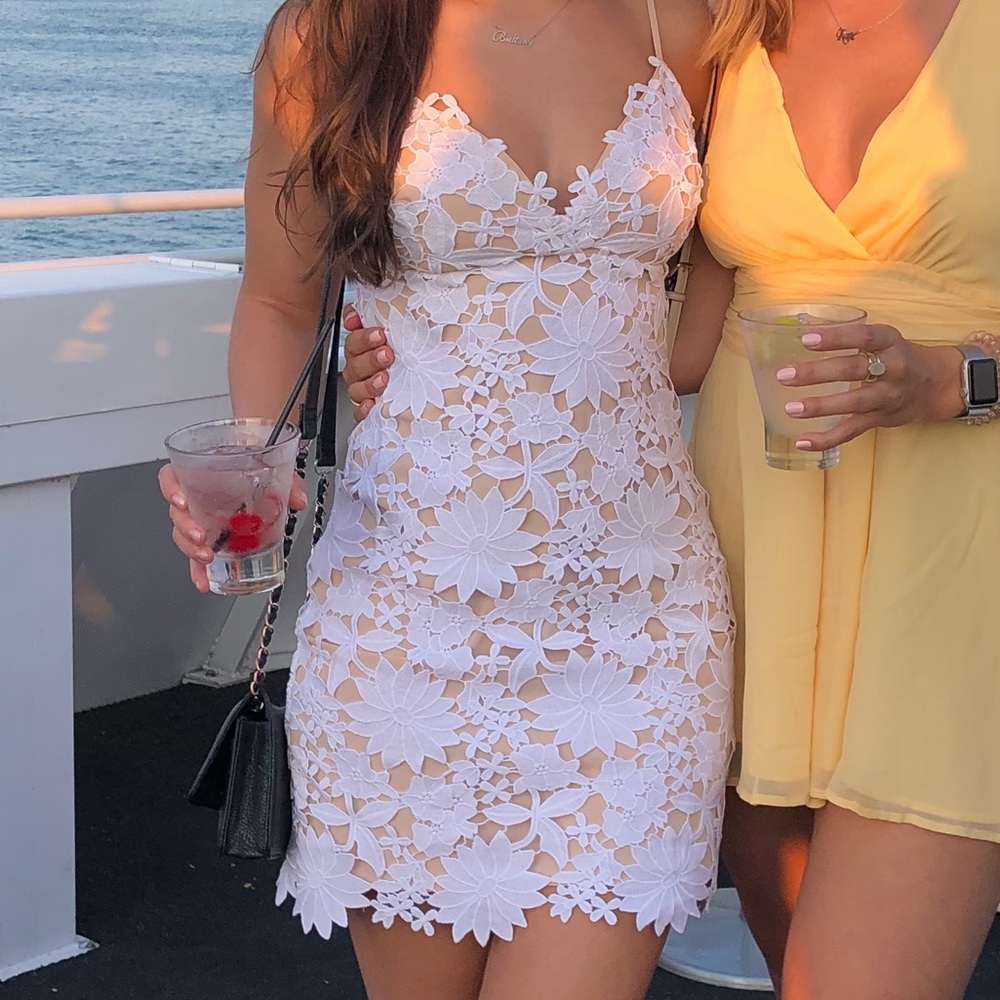 GUESS white floral dress
